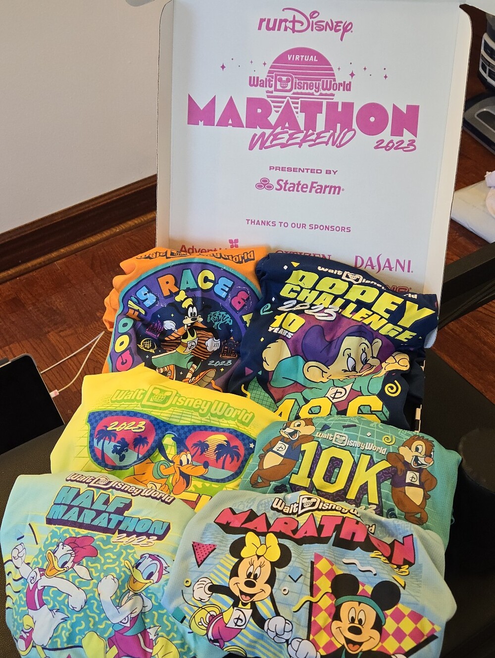 2023 runDisney Virtual Dopey Challenge Box Set 6 Medals 6 Long Sleeved Adult S